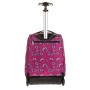 Trolley Invicta Primerose, Rosa, 35 Lt, 2in1 Zaino con Sollevamento Spallacci per uso Trolley, Scuola & Viaggio
