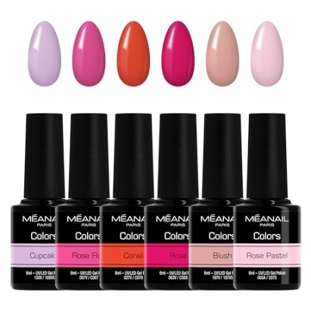 Smalto Semipermanente per Unghie • Cofanetto Rose 6 Colori Gel UV LED • Kit per Manicure Semipermanente con 6 Smalti Nail Po