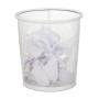 Relaxdays Cestino Gettacarta, Ufficio & Cameretta, Aperto, Rotondo, Metallico, Bidone della Carta, HxD 24x23 cm, Bianco, Acciaio