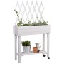 Dobar - Aiuola rialzata versatile con traliccio integrato, aiuola da tavolo per terrazza e balcone, 79 x 28,5 x 130 cm, in abete