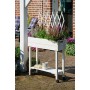 Dobar - Aiuola rialzata versatile con traliccio integrato, aiuola da tavolo per terrazza e balcone, 79 x 28,5 x 130 cm, in abete