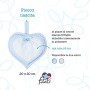 FILET - Fiocchi Nascita Bambino Cuore I Esterno 100% Cotone Interno 100% Poliestere I Prodotto Realizzato In Italia - Bianco, Az