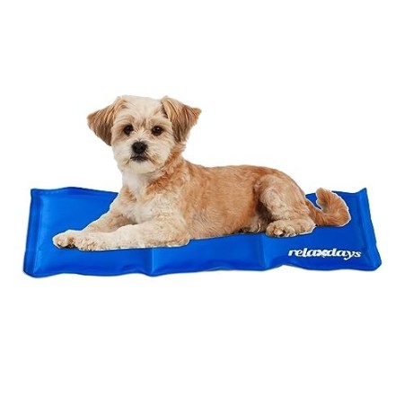 Relaxdays, Blu Tappetino Rinfrescante per Cani, Autorefrigerante, Lavabile, in Gel, Materassino per Gatti, 20x35 cm, Poliestere,