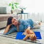 Relaxdays, Blu Tappetino Rinfrescante per Cani, Autorefrigerante, Lavabile, in Gel, Materassino per Gatti, 20x35 cm, Poliestere,