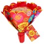 Chupa Chups Flower Bouquet, Lollipop Gusti Fruitti Assortiti al Limone, Arancia, Fragola, Mela, Anguria e Ciliegia, Bouquet da 1