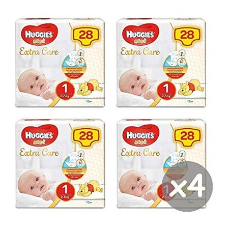 Huggies Bebè Extra Care Pannolini, Taglia 1 (2-5 kg), 1 Pacco da 28 Pezzi