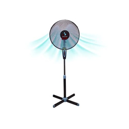 Beper P206VEN100 – Ventilatore a Piantana Nero, 3 Pale, 3 Velocità, Diametro 40 cm, Oscillazione, Black Stand Fan