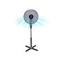 Beper P206VEN100 – Ventilatore a Piantana Nero, 3 Pale, 3 Velocità, Diametro 40 cm, Oscillazione, Black Stand Fan