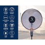 Beper P206VEN100 – Ventilatore a Piantana Nero, 3 Pale, 3 Velocità, Diametro 40 cm, Oscillazione, Black Stand Fan