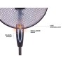 Beper P206VEN100 – Ventilatore a Piantana Nero, 3 Pale, 3 Velocità, Diametro 40 cm, Oscillazione, Black Stand Fan