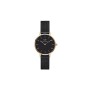 Daniel Wellington Petite Ashfield Orologio Donna, 28mm, in Maglia, Nero/Oro Rosato