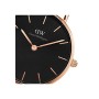 Daniel Wellington Petite Ashfield Orologio Donna, 28mm, in Maglia, Nero/Oro Rosato