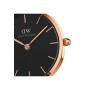 Daniel Wellington Petite Ashfield Orologio Donna, 28mm, in Maglia, Nero/Oro Rosato