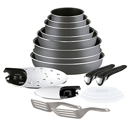 Tefal Ingenio 5 L2049002 Essential, Set di stoviglie da 17 pz, Colore: Antracite, per Tutti i Piani Cottura eccetto induzione: 3