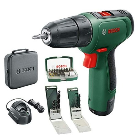 Bosch Trapano avvitatore a batteria EasyDrill 1200 (batteria da 2,0 Ah, sistema 12 volt, set di bit per foratura e avvitamento, 