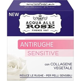 Acqua alle Rose, Crema Viso Antirughe Sensitive con Collagene Vegetale, Crema Antirughe, Delicata sulla Pelle, Pelli Sensibili, 
