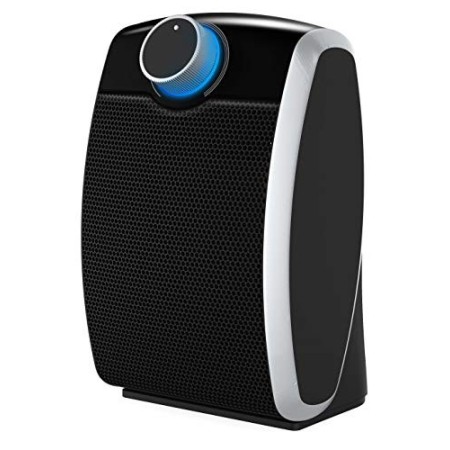 Ardes AR4P09 Termoventilatore Ceramico PTC Oscillante Compatto, 3 Potenze con Termostato LED e Maniglia, 1800 W, Nero
