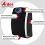 Ardes AR4P09 Termoventilatore Ceramico PTC Oscillante Compatto, 3 Potenze con Termostato LED e Maniglia, 1800 W, Nero