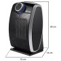 Ardes AR4P09 Termoventilatore Ceramico PTC Oscillante Compatto, 3 Potenze con Termostato LED e Maniglia, 1800 W, Nero