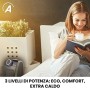Ardes AR4P09 Termoventilatore Ceramico PTC Oscillante Compatto, 3 Potenze con Termostato LED e Maniglia, 1800 W, Nero