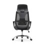 GARDENIA Poltrona Ufficio Schienale a Rete Traspirante con Poggiatesta Regolabile e Support Lombare Genius, Grigio, XL