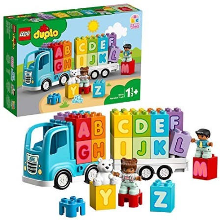 LEGO DUPLO Camion dell'Alfabeto, Giochi Bimbi 1,5 Anni, Mattoncini per l’Apprendimento delle Lettere, 10915