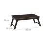 Relaxdays, Marrone Tavolino da Letto in bambù, HLP 25x60x35cm, Porta Pc Regolabile, Pieghevole, con Cassetto, Scuro, 25 x 60 x 