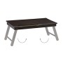 Relaxdays, Marrone Tavolino da Letto in bambù, HLP 25x60x35cm, Porta Pc Regolabile, Pieghevole, con Cassetto, Scuro, 25 x 60 x 