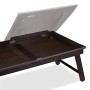 Relaxdays, Marrone Tavolino da Letto in bambù, HLP 25x60x35cm, Porta Pc Regolabile, Pieghevole, con Cassetto, Scuro, 25 x 60 x 