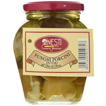 Nesti Conserve Alimentari Funghi Porcini Interi all' Olio di Oliva - Pacco da 6 X 340 g