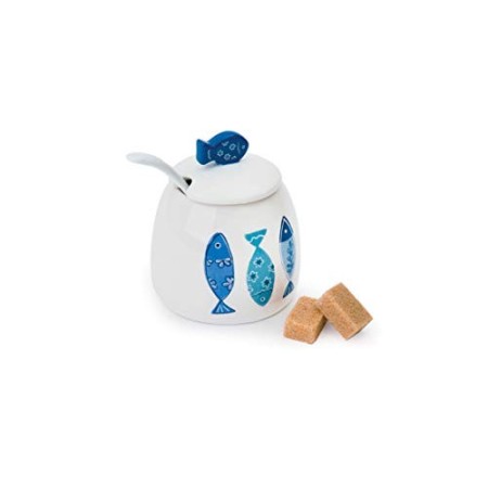 Excelsa Ocean Formaggera/Zuccheriera, 200 ml, Ceramica, Bianco/Azzurro