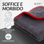 Glart 443TP Set da 3 Panni in Microfibra Soffici, con Bordo Rosso/Arancione, Morbidi, 40x40 cm