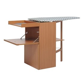 Foppapedretti Lo Stiro Mobile con Asse da Stiro a Scomparsa, Dimensioni aperto: H86 P55 L149 cm, Noce