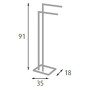 King Home P1592244 Piantana Porta Asciugamani 2 Bracci, 22X18X91H