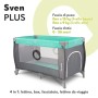 Lionelo Sven Plus 2 in 1 box bambini lettino bambino fasciatoio giocattoli pendenti baldacchino con zanzariera ingresso laterale