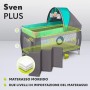 Lionelo Sven Plus 2 in 1 box bambini lettino bambino fasciatoio giocattoli pendenti baldacchino con zanzariera ingresso laterale