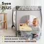 Lionelo Sven Plus 2 in 1 box bambini lettino bambino fasciatoio giocattoli pendenti baldacchino con zanzariera ingresso laterale