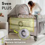 Lionelo Sven Plus 2 in 1 box bambini lettino bambino fasciatoio giocattoli pendenti baldacchino con zanzariera ingresso laterale