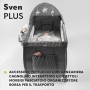 Lionelo Sven Plus 2 in 1 box bambini lettino bambino fasciatoio giocattoli pendenti baldacchino con zanzariera ingresso laterale