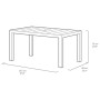 Keter Tavolo da Esterno Julie - Tavolo da Giardino Adatto Per 6 Persone 147X90X74,5H - Cappuccino