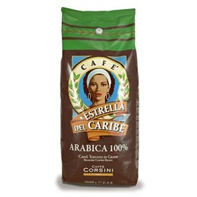 Caffè Corsini Estrella del Caribe, Caffè in Grani Arabica Fine di Santo Domingo, Soave e Vellutato - 1 kg