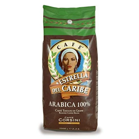 Caffè Corsini Estrella del Caribe, Caffè in Grani Arabica Fine di Santo Domingo, Soave e Vellutato - 1 kg