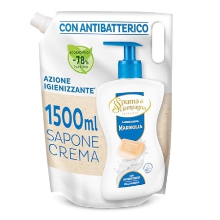 Spuma di Sciampagna Ecoricarica Sapone Liquido Marsiglia 1,5 L