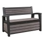 Keter Hudson Panca contenitore, Resina, Capienza 260 L, Grigio Scuro, 132.7 x 61.2 x 89 cm