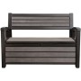 Keter Hudson Panca contenitore, Resina, Capienza 260 L, Grigio Scuro, 132.7 x 61.2 x 89 cm