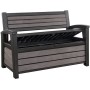 Keter Hudson Panca contenitore, Resina, Capienza 260 L, Grigio Scuro, 132.7 x 61.2 x 89 cm