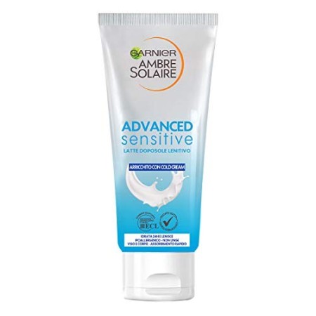 Garnier Ambre Solaire Latte Doposole Lenitivo Advanced Sensitive, Arricchito con Cold Cream, 200 ml