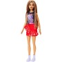 Barbie Fashionista, Bambola Afroamericana con Top Fantasia e Gonna Lucida Rossa, Giocattolo per Bambini 3+ anni, FXL56