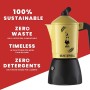 Bialetti Moka Orzo Express Caffettiera con Orziera, Alluminio, Giallo, 2 Tazze