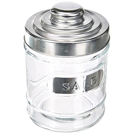 Excelsa Trix Set 3 Barattoli: Sale, caffè e Zucchero, Vetro, Alluminio, capacità: 0,72 Litri